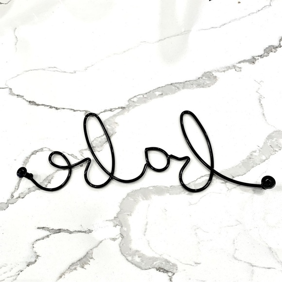UO Black Wire Babe Cursive Writing Words Jewelry Wall Hook Decor - Picture 3 of 5